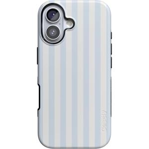 Casely iPhone 17 Case | Into The Wild | White Snow Leopard | Bold Protective Design | Compatible with MagSafe(Blue Stripes | Sunday Best)