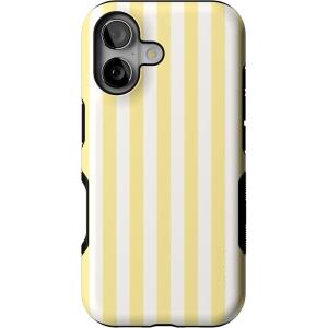 Casely iPhone 17 Case | Into The Wild | White Snow Leopard | Bold Protective Design | Compatible with MagSafe(Butter Yellow Stripes | Sunday Best)