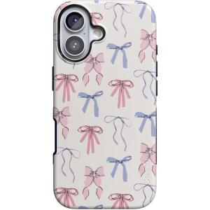 Casely iPhone 17 Case | Into The Wild | White Snow Leopard | Bold Protective Design | Compatible with MagSafe(Coquette Girlie | Pastel Bows)