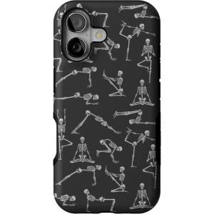 Casely iPhone 17 Case | Into The Wild | White Snow Leopard | Bold Protective Design | Compatible with MagSafe(Corpse Pose | Skeleton Yoga)