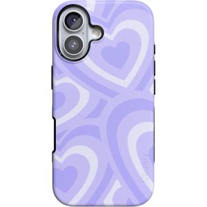 Casely iPhone 17 Case | Into The Wild | White Snow Leopard | Bold Protective Design | Compatible with MagSafe(Love Song | Lavender Heart)