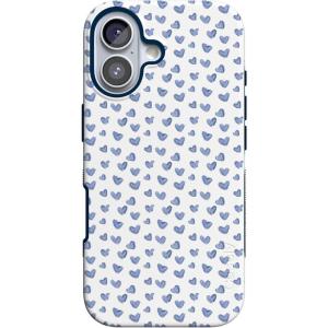 Casely iPhone 17 Case | Into The Wild | White Snow Leopard | Bold Protective Design | Compatible with MagSafe(Lovebug | Blue Hearts)