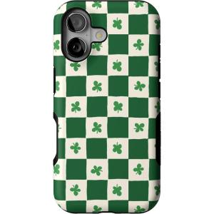 Casely iPhone 17 Case | Into The Wild | White Snow Leopard | Bold Protective Design | Compatible with MagSafe(Lucky You | Shamrock)