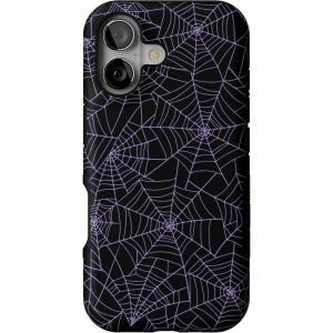 Casely iPhone 17 Case | Into The Wild | White Snow Leopard | Bold Protective Design | Compatible with MagSafe(Midnight Web | Spider Web)