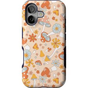 Casely iPhone 17 Case | Into The Wild | White Snow Leopard | Bold Protective Design | Compatible with MagSafe(Mushroom Magic | Retro Floral)