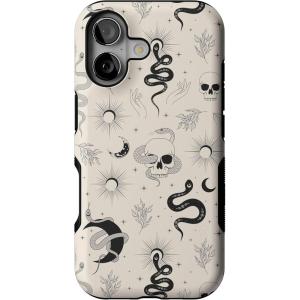 Casely iPhone 17 Case | Into The Wild | White Snow Leopard | Bold Protective Design | Compatible with MagSafe(No Further Explanation | Snakes & Skulls)