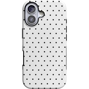 Casely iPhone 17 Case | Into The Wild | White Snow Leopard | Bold Protective Design | Compatible with MagSafe(On the Dot | White Polka Dot)