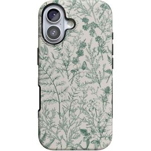 Casely iPhone 17 Case | Into The Wild | White Snow Leopard | Bold Protective Design | Compatible with MagSafe(Sage Garden | Green Floral)