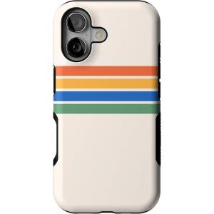 Casely iPhone 17 Case | Into The Wild | White Snow Leopard | Bold Protective Design | Compatible with MagSafe(Totally Groovy | Rainbow Stripes Color Block)