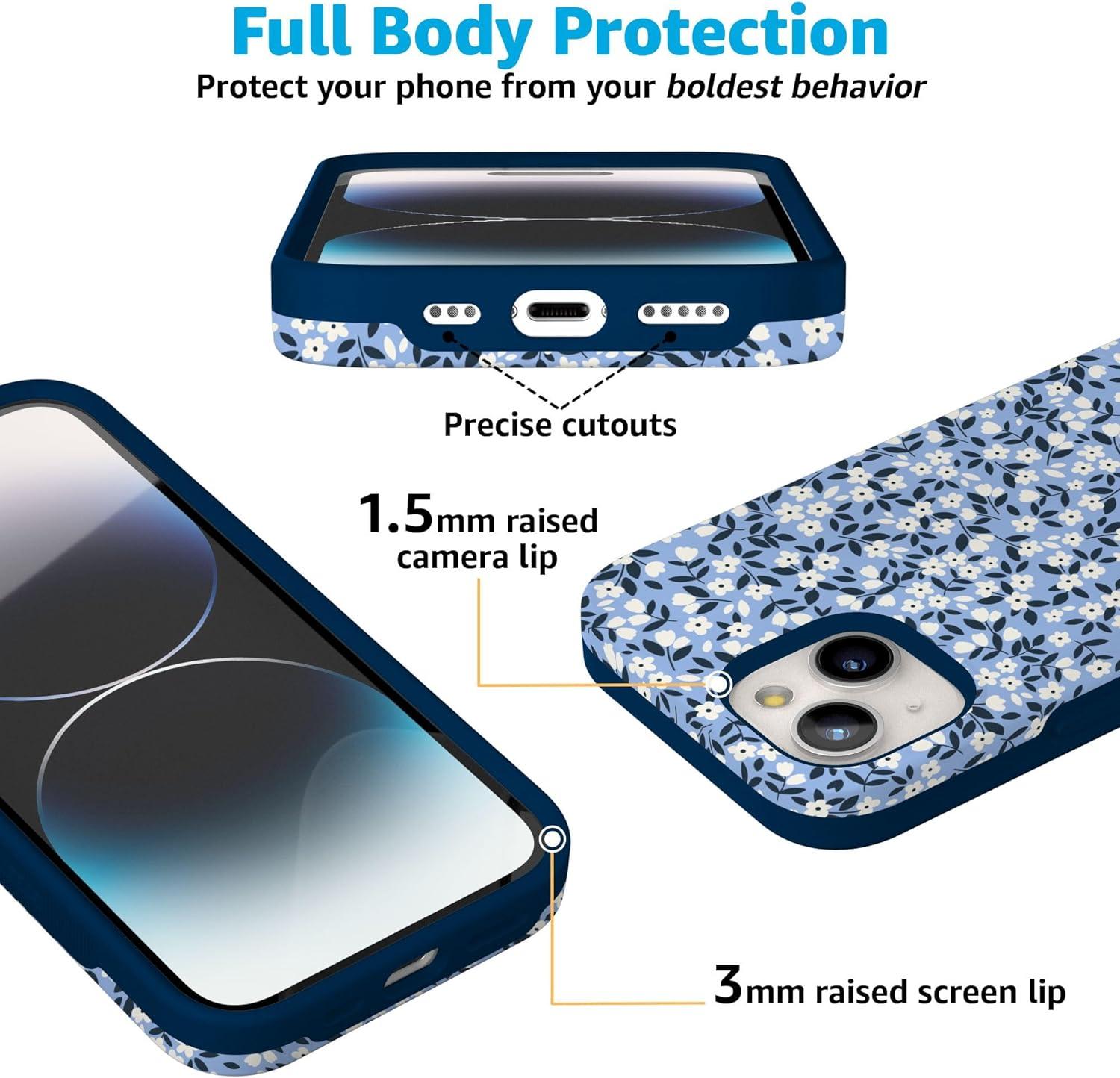 imageCasely iPhone 15 Case  Twilight Flora  Moody Monochrome  Bold Protective Design  Compatible with MagSafePicking Daisies  Cottagecore