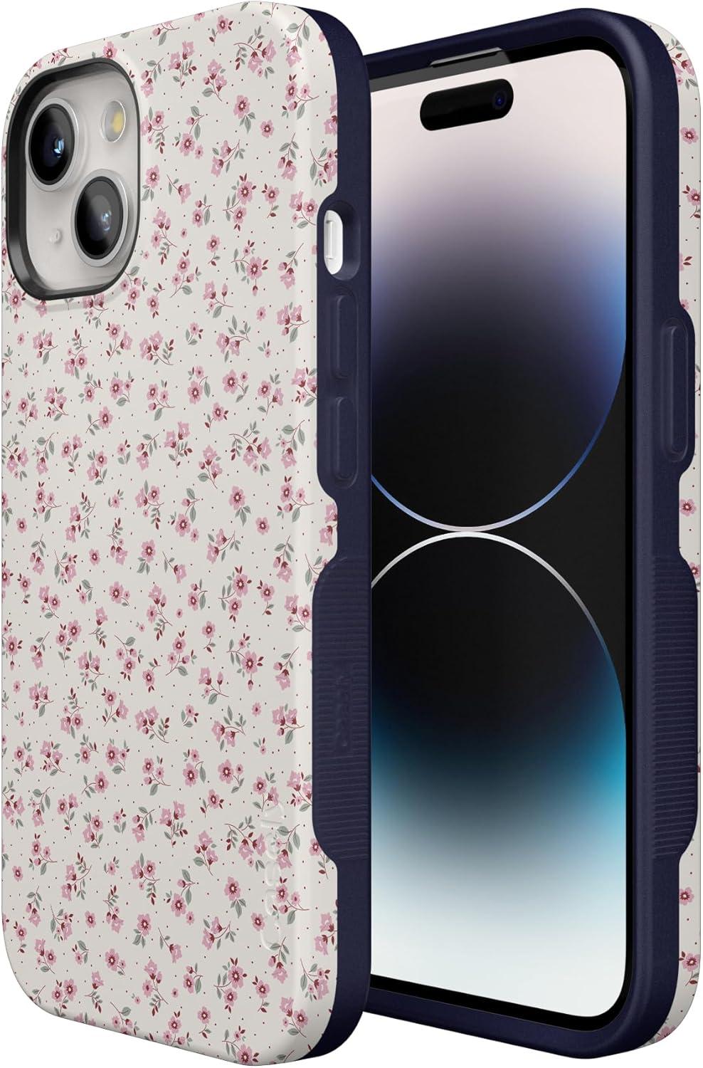 imageCasely iPhone 15 Plus Case  Navy Floral  Full Bloom  Bold Protective Design  Compatible with MagSafeCottage Charm  Cottagecore