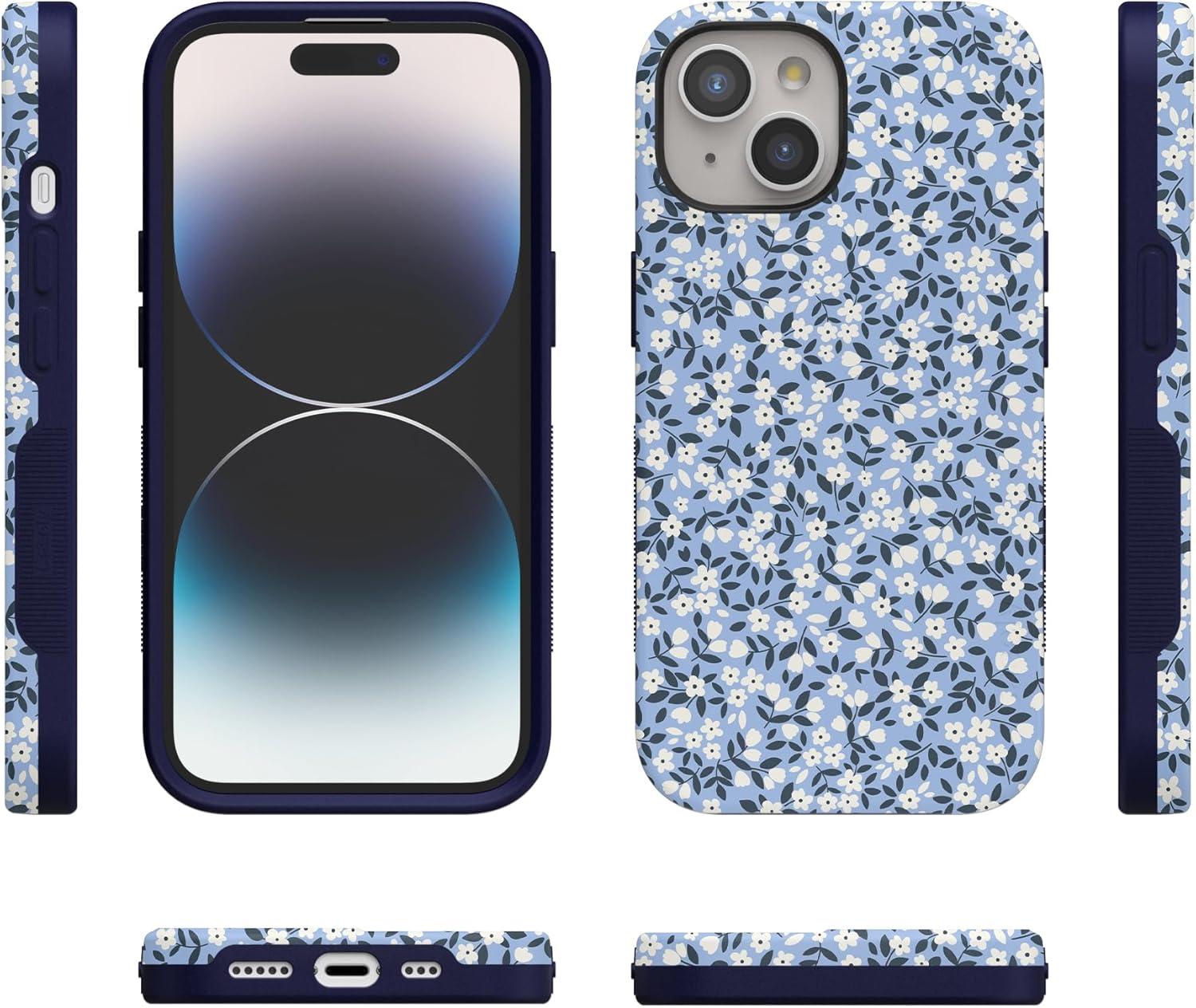 imageCasely iPhone 15 Plus Case  Navy Floral  Full Bloom  Bold Protective Design  Compatible with MagSafePicking Daisies  Cottagecore Case