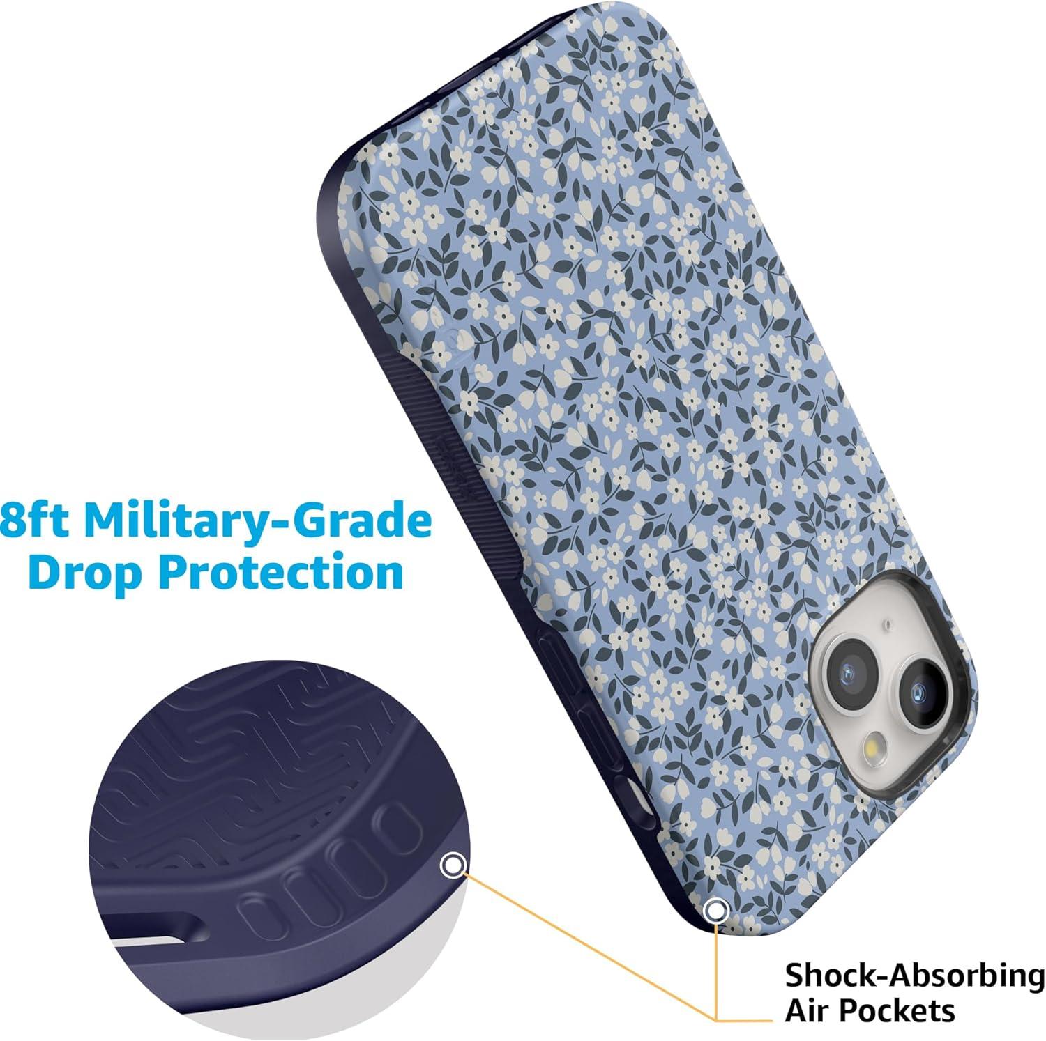 imageCasely iPhone 15 Plus Case  Navy Floral  Full Bloom  Bold Protective Design  Compatible with MagSafePicking Daisies  Cottagecore Case