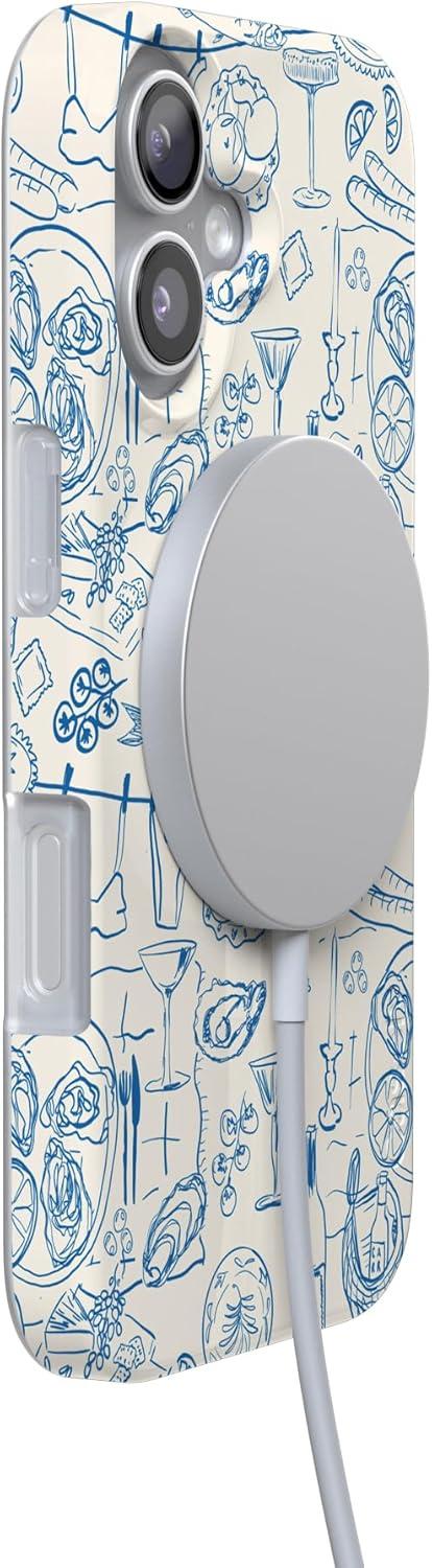 imageCasely iPhone 17 Case Full Bloom Navy Floral Compatible with MagSafe Classic Ultra Thin DesignAmalfi Aperitivo Dolce Vita