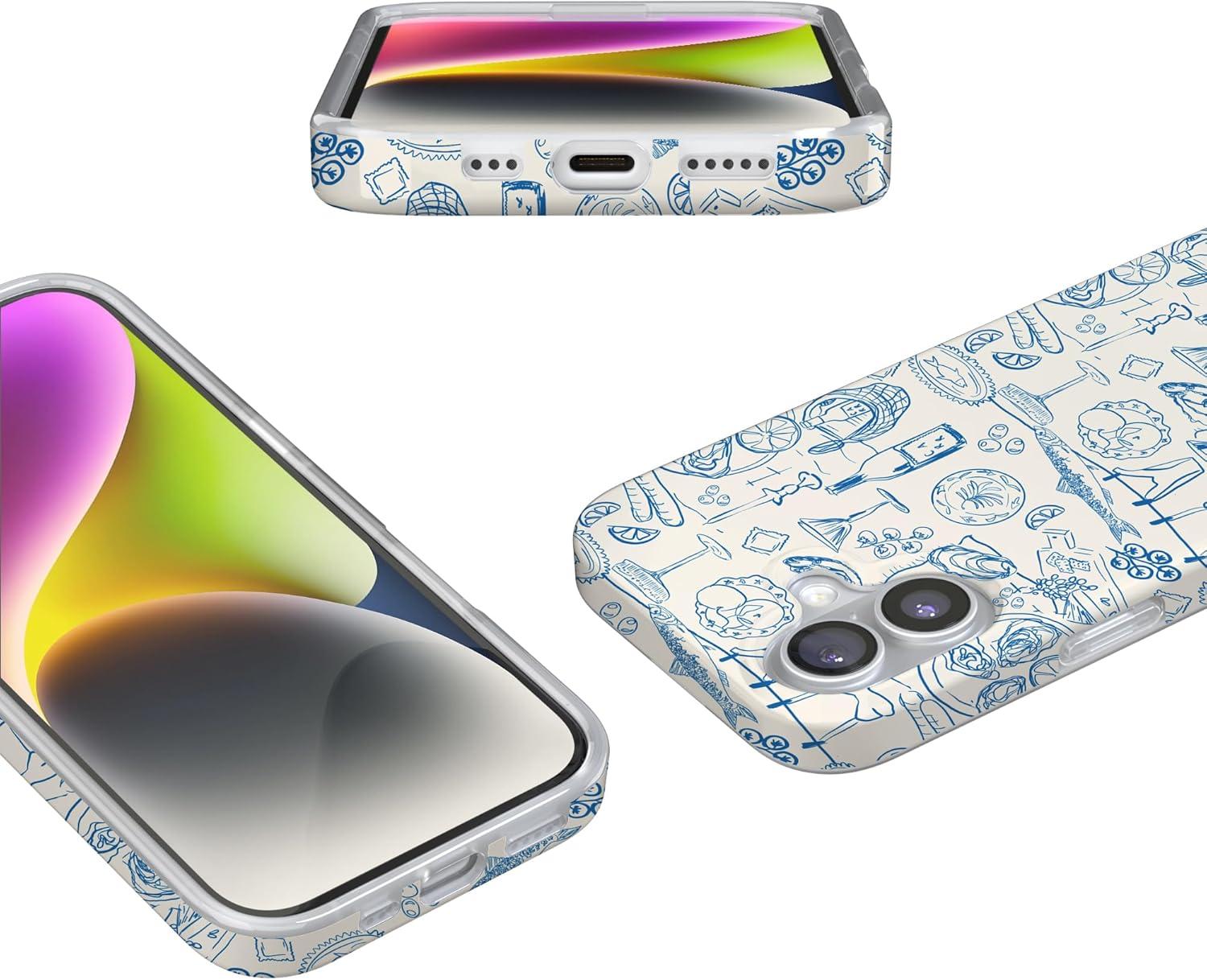 imageCasely iPhone 17 Case Full Bloom Navy Floral Compatible with MagSafe Classic Ultra Thin DesignAmalfi Aperitivo Dolce Vita