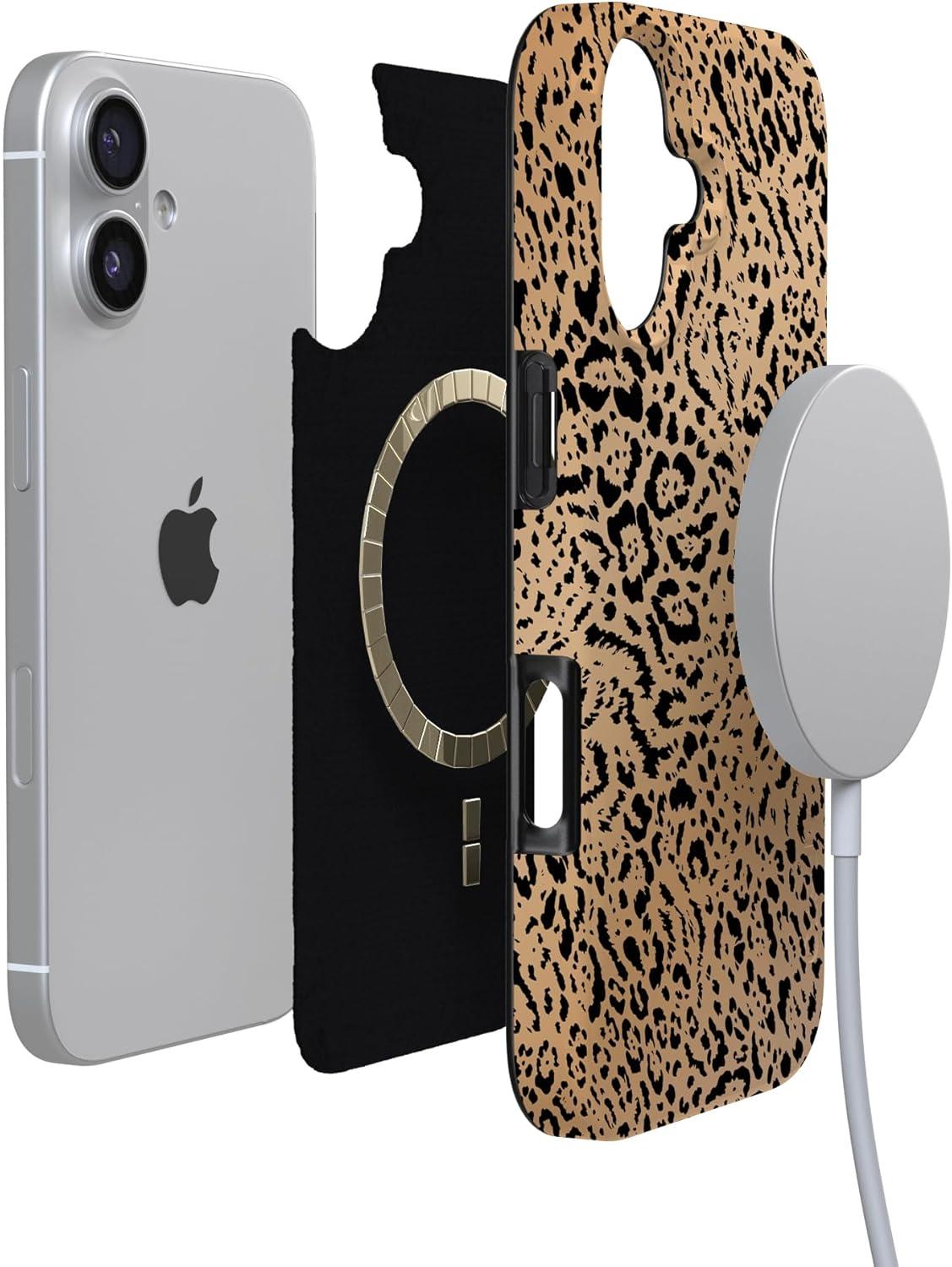 imageCasely iPhone 17 Case Full Bloom Navy Floral Compatible with MagSafe Classic Ultra Thin DesignBorn to Be Wild Jaguar Print