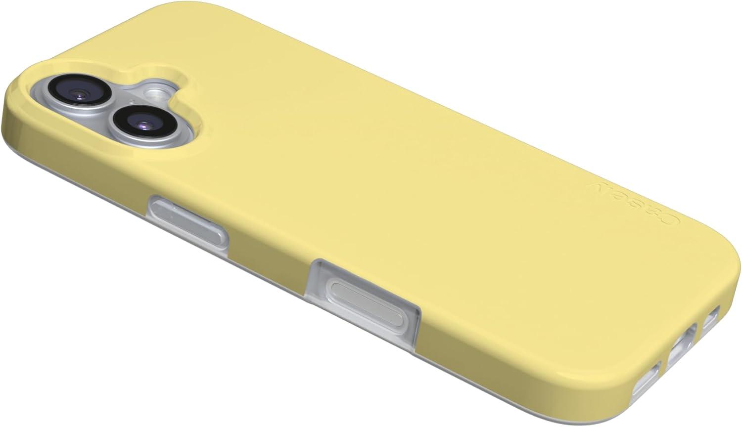 imageCasely iPhone 17 Case Full Bloom Navy Floral Compatible with MagSafe Classic Ultra Thin DesignButter Me Up Butter Yellow