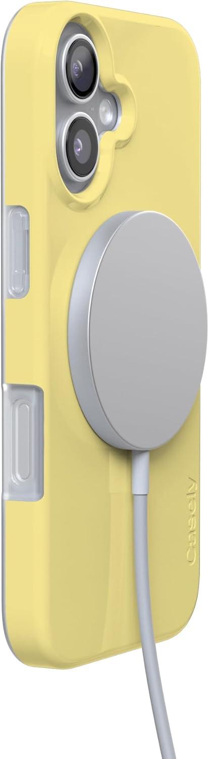 imageCasely iPhone 17 Case Full Bloom Navy Floral Compatible with MagSafe Classic Ultra Thin DesignButter Me Up Butter Yellow