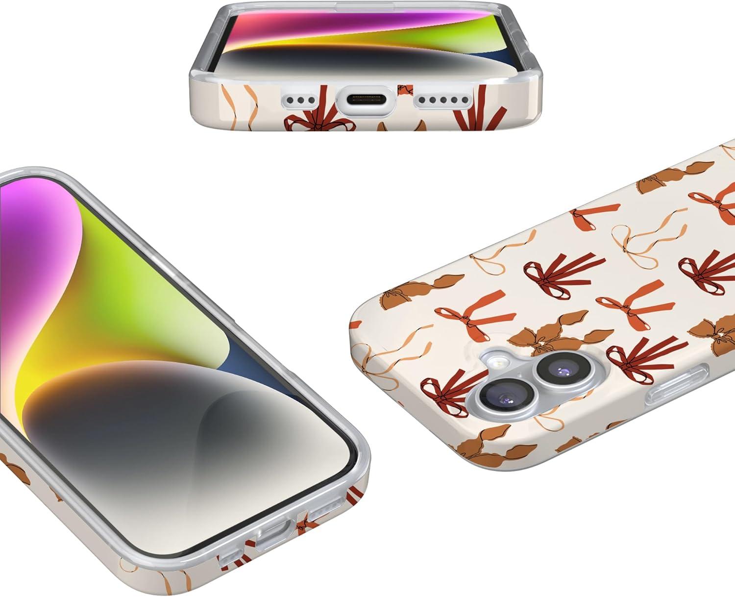 imageCasely iPhone 17 Case Full Bloom Navy Floral Compatible with MagSafe Classic Ultra Thin DesignFall Girlie Pumpkin Spice Bows