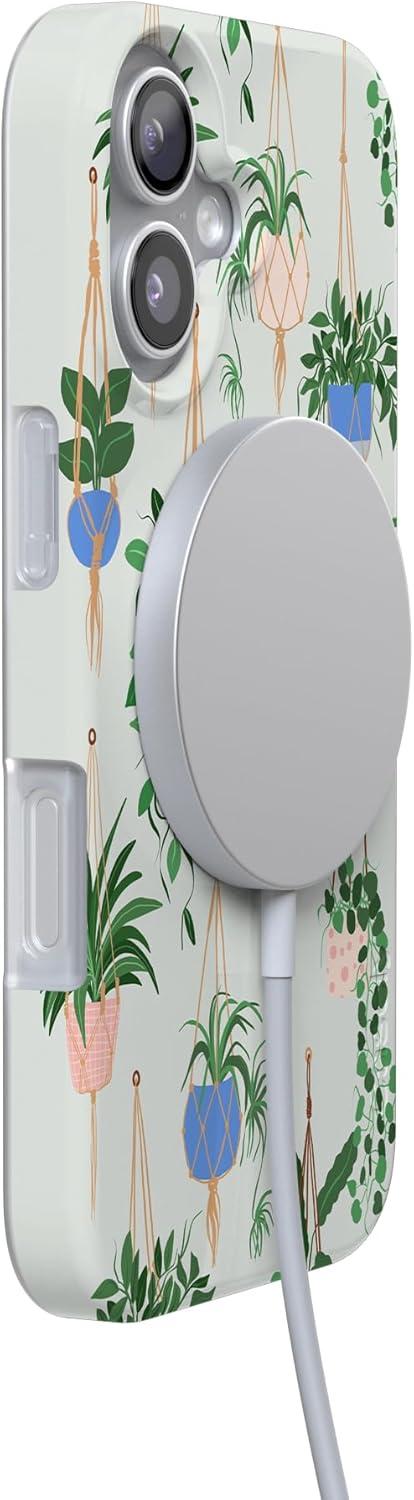 imageCasely iPhone 17 Case Full Bloom Navy Floral Compatible with MagSafe Classic Ultra Thin DesignHanging Around Potted Plants Floral