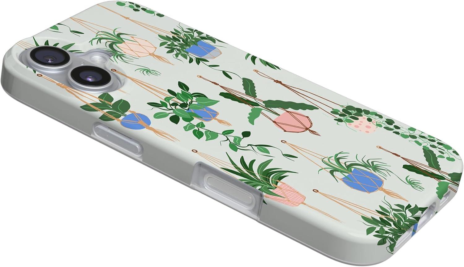 imageCasely iPhone 17 Case Full Bloom Navy Floral Compatible with MagSafe Classic Ultra Thin DesignHanging Around Potted Plants Floral