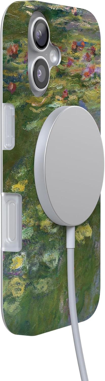imageCasely iPhone 17 Case Full Bloom Navy Floral Compatible with MagSafe Classic Ultra Thin DesignMonets Water Lilies The Met Museum