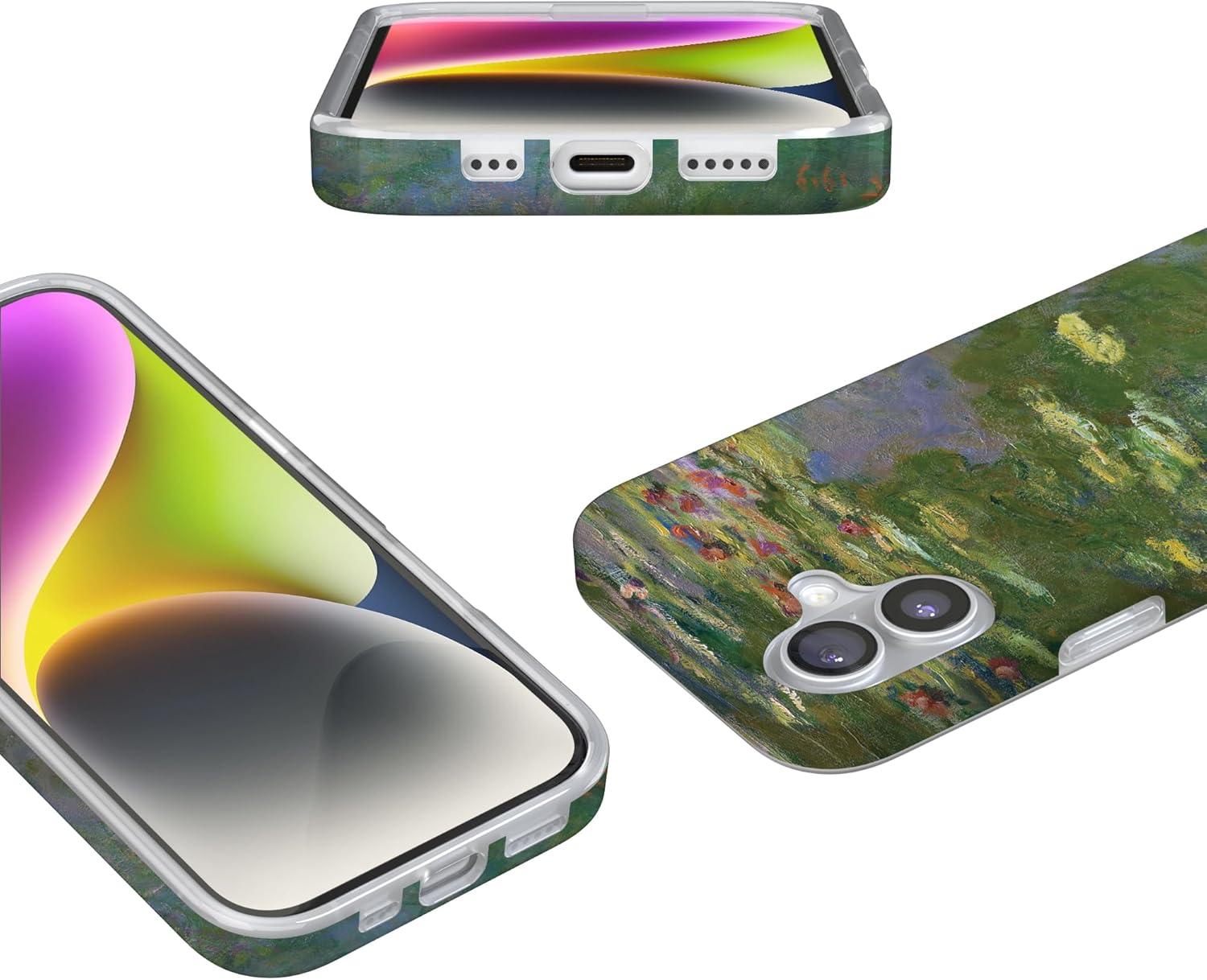 imageCasely iPhone 17 Case Full Bloom Navy Floral Compatible with MagSafe Classic Ultra Thin DesignMonets Water Lilies The Met Museum