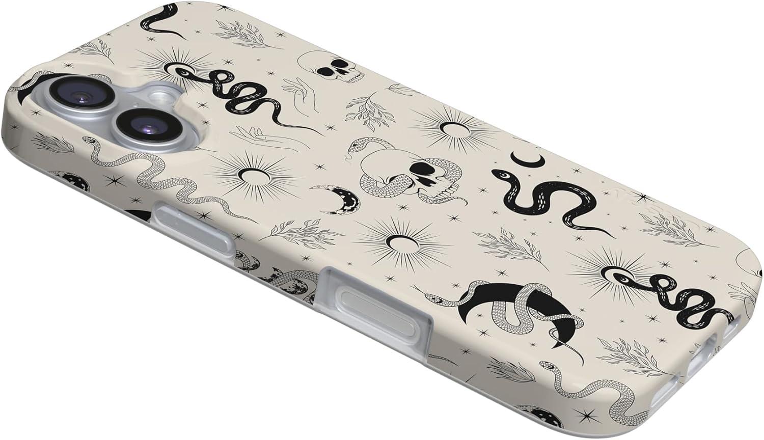 imageCasely iPhone 17 Case Full Bloom Navy Floral Compatible with MagSafe Classic Ultra Thin DesignNo Further Explanation Snakes Skulls