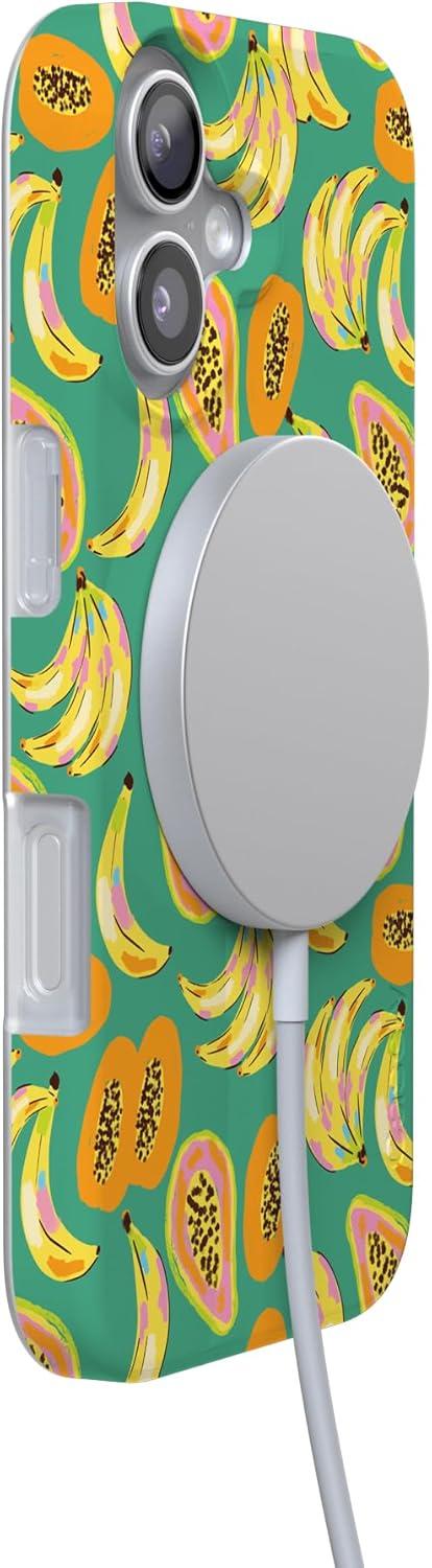 imageCasely iPhone 17 Case Full Bloom Navy Floral Compatible with MagSafe Classic Ultra Thin DesignPapaya Palms Dippin Daisys Tropical Vaca