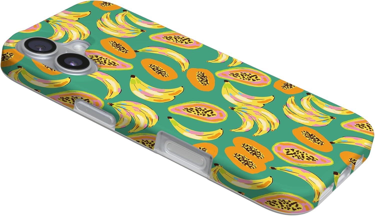 imageCasely iPhone 17 Case Full Bloom Navy Floral Compatible with MagSafe Classic Ultra Thin DesignPapaya Palms Dippin Daisys Tropical Vaca