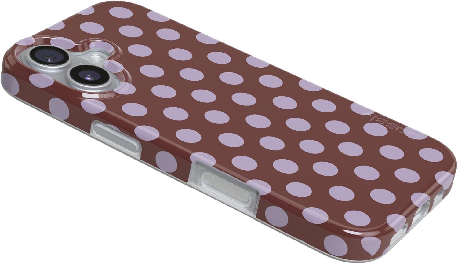 imageCasely iPhone 17 Case Full Bloom Navy Floral Compatible with MagSafe Classic Ultra Thin DesignSpotted in SoHo Burgundy Polka Dot