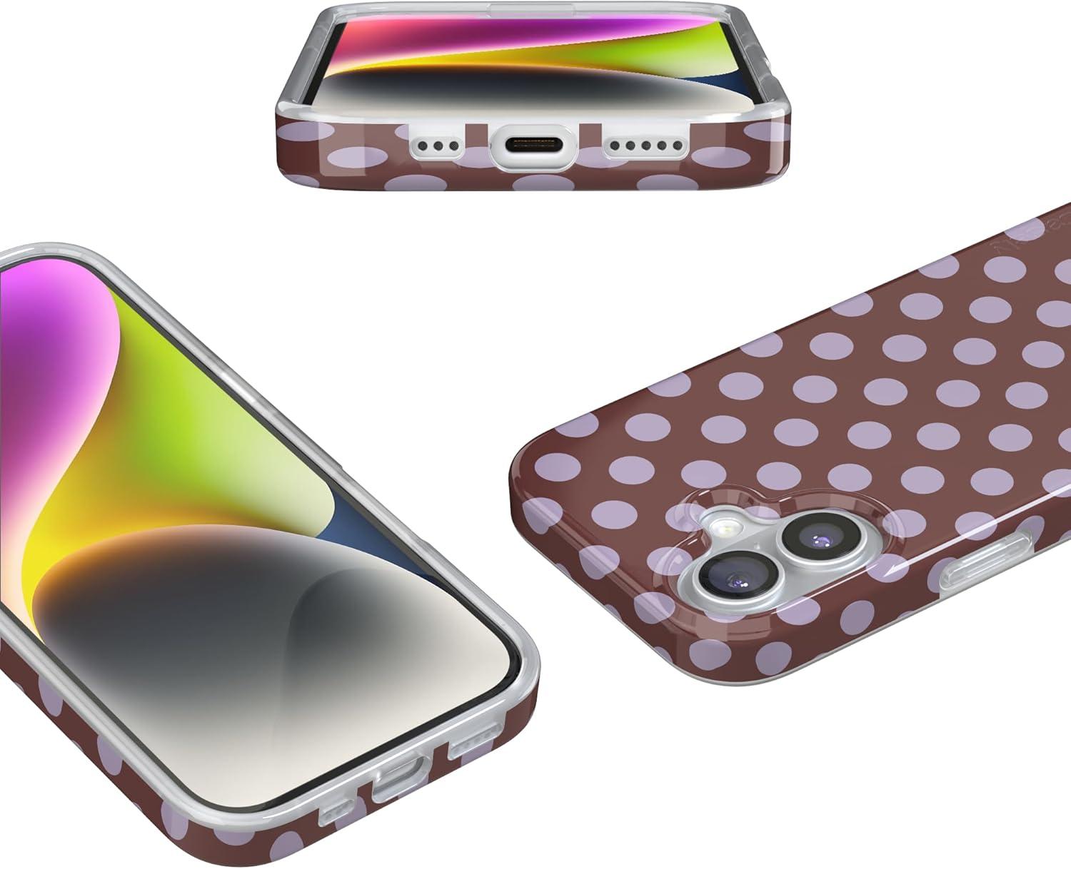 imageCasely iPhone 17 Case Full Bloom Navy Floral Compatible with MagSafe Classic Ultra Thin DesignSpotted in SoHo Burgundy Polka Dot