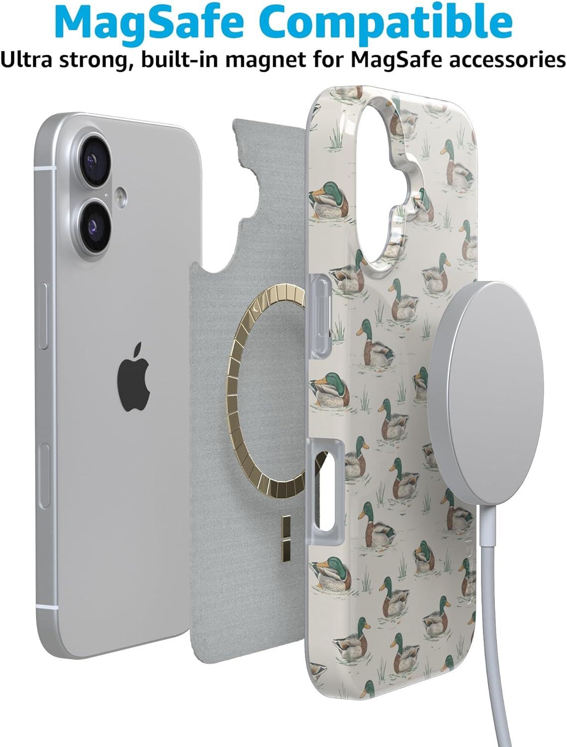 imageCasely iPhone 17 Case Full Bloom Navy Floral Compatible with MagSafe Classic Ultra Thin DesignThe Boyfriend Collection Mallard Co