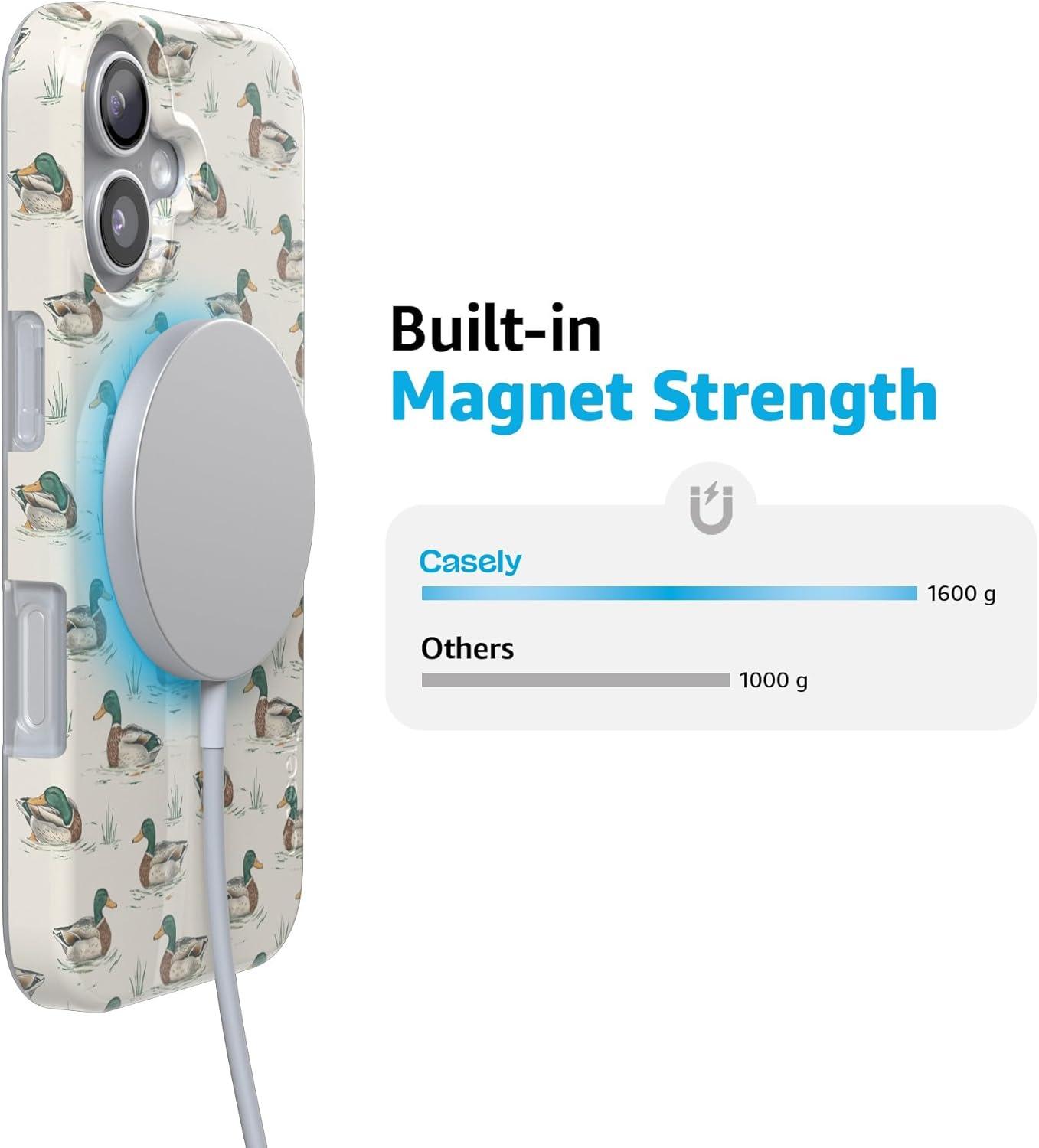 imageCasely iPhone 17 Case Full Bloom Navy Floral Compatible with MagSafe Classic Ultra Thin DesignThe Boyfriend Collection Mallard Co