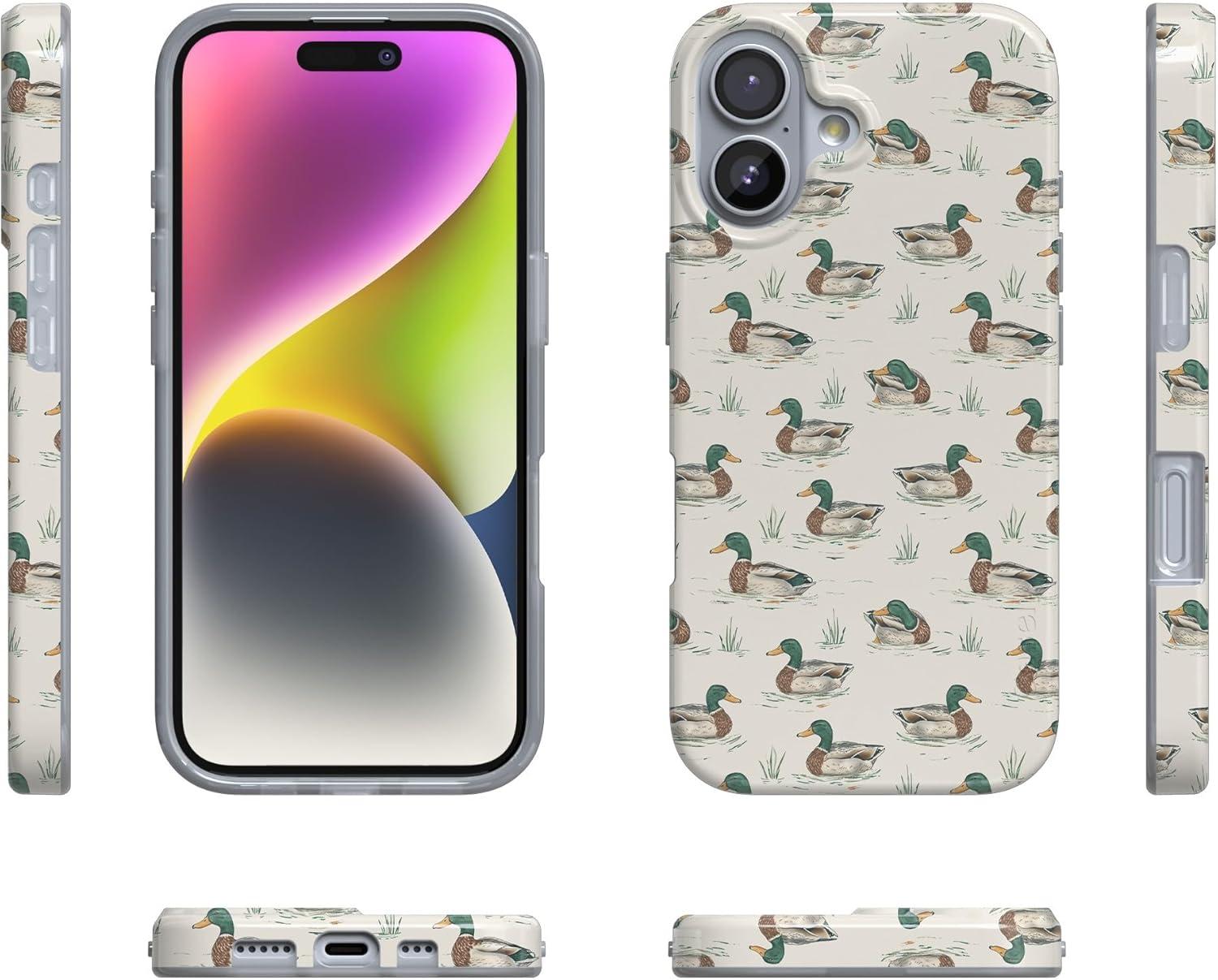 imageCasely iPhone 17 Case Full Bloom Navy Floral Compatible with MagSafe Classic Ultra Thin DesignThe Boyfriend Collection Mallard Co