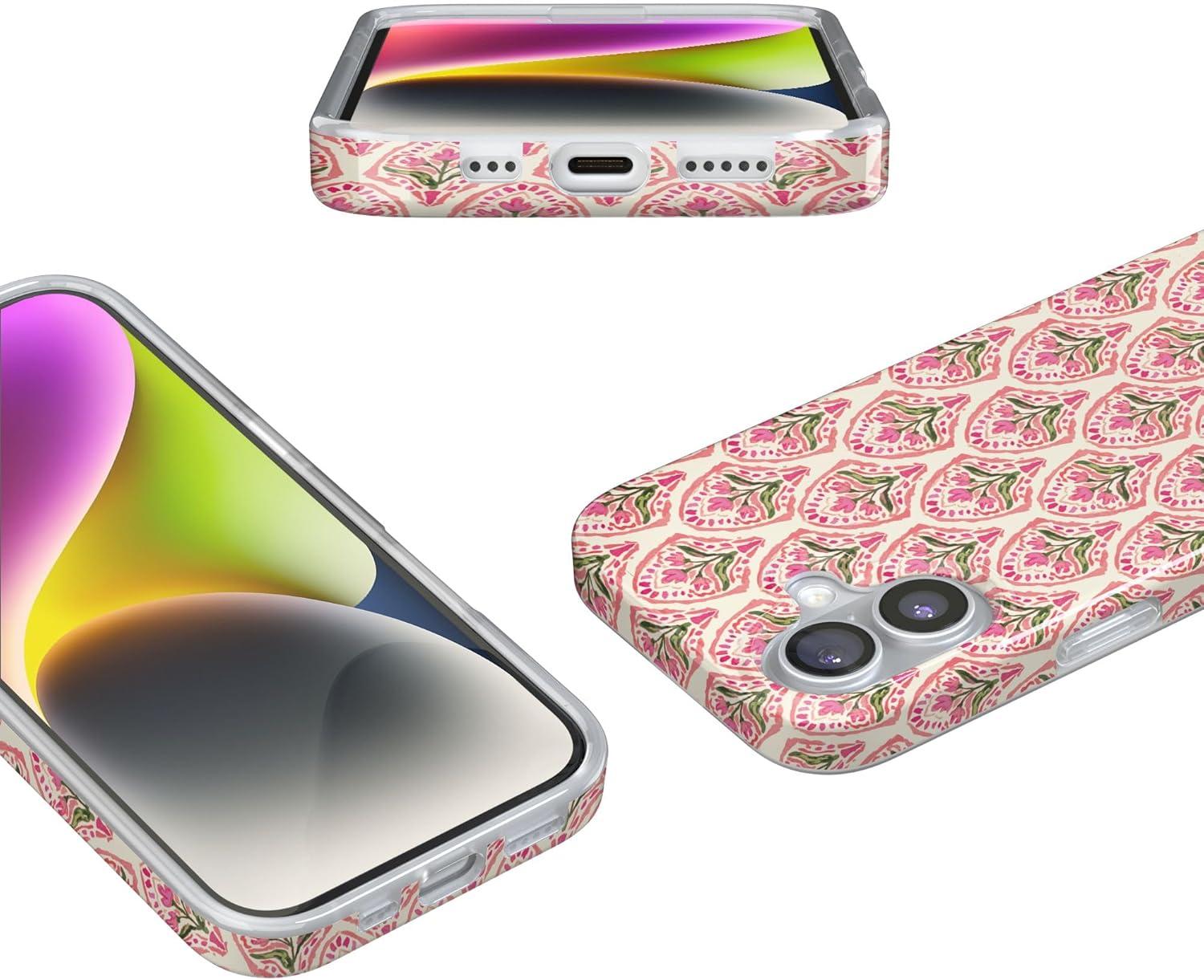 imageCasely iPhone 17 Case Full Bloom Navy Floral Compatible with MagSafe Classic Ultra Thin DesignTulip Tapestry Jenna Palek x Casely