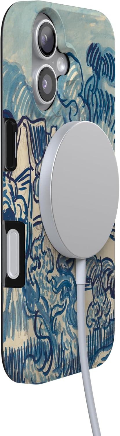 imageCasely iPhone 17 Case Full Bloom Navy Floral Compatible with MagSafe Classic Ultra Thin DesignVan Gogh Landscape With Houses