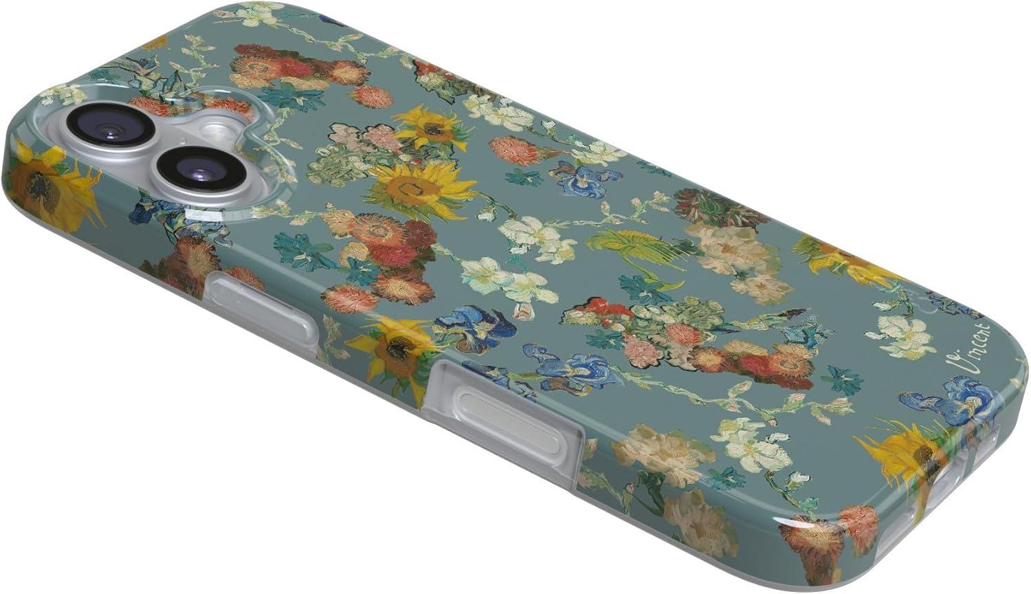imageCasely iPhone 17 Case Full Bloom Navy Floral Compatible with MagSafe Classic Ultra Thin DesignVan Gogh Vincents Flowers