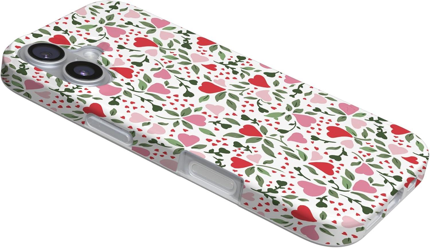 imageCasely iPhone 17 Case Full Bloom Navy Floral Compatible with MagSafe Classic Ultra Thin DesignVines of Love Floral Heart