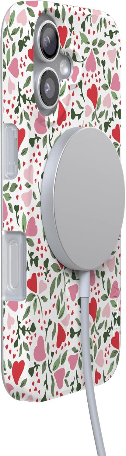 imageCasely iPhone 17 Case Full Bloom Navy Floral Compatible with MagSafe Classic Ultra Thin DesignVines of Love Floral Heart