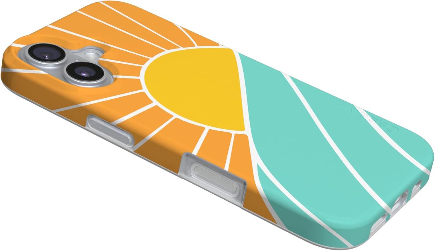 imageCasely iPhone 17 Case Full Bloom Navy Floral Compatible with MagSafe Classic Ultra Thin DesignWaves Rays Sunshine