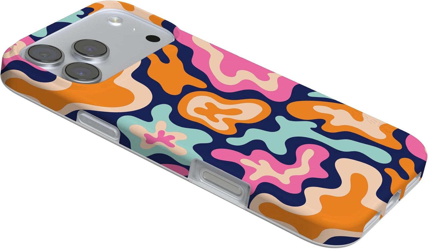 imageCasely iPhone 17 Pro Case Chalet All Day Winter Village Compatible with MagSafe Classic Ultra Thin DesignMidnight Color Splash Abstract Retro