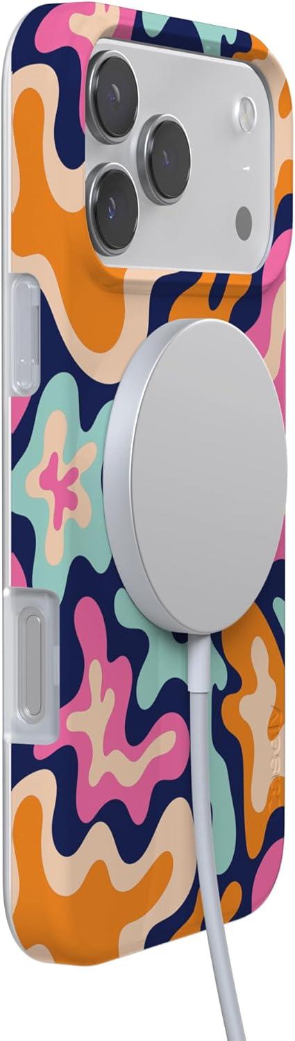 imageCasely iPhone 17 Pro Case Chalet All Day Winter Village Compatible with MagSafe Classic Ultra Thin DesignMidnight Color Splash Abstract Retro