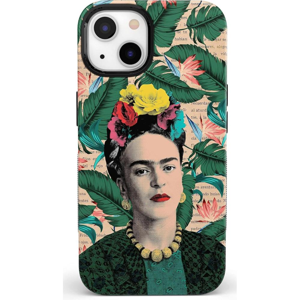 imageCasely iPhone 13 Case  Twilight Flora  Moody Monochrome  Bold Protective Design  Compatible with MagSafeFrida Kahlo  Find Your Muse  Portrait Floral