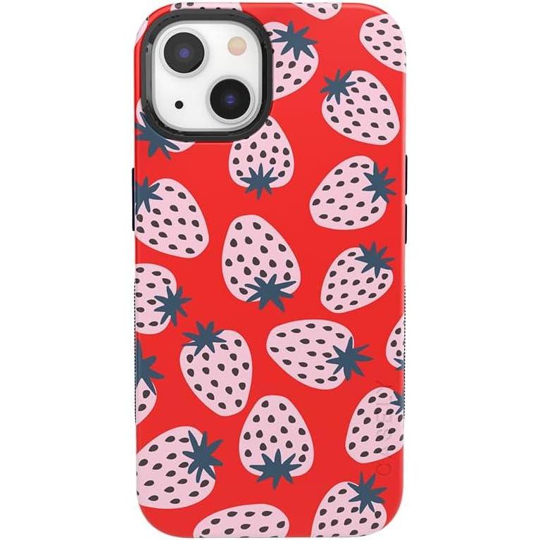 imageCasely iPhone 13 Case  Twilight Flora  Moody Monochrome  Bold Protective Design  Compatible with MagSafeId Pick You  Red Strawberry