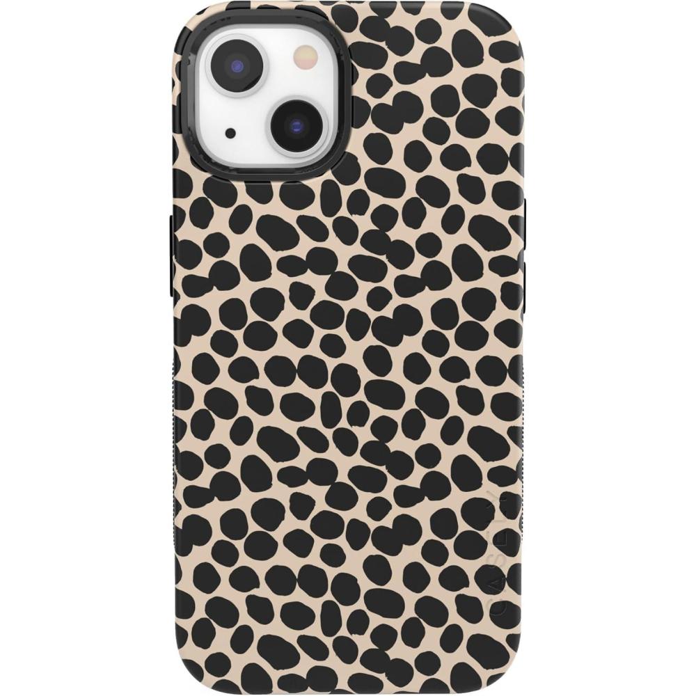 imageCasely iPhone 13 Case  Twilight Flora  Moody Monochrome  Bold Protective Design  Compatible with MagSafeLost in Spots  Cheetah Print