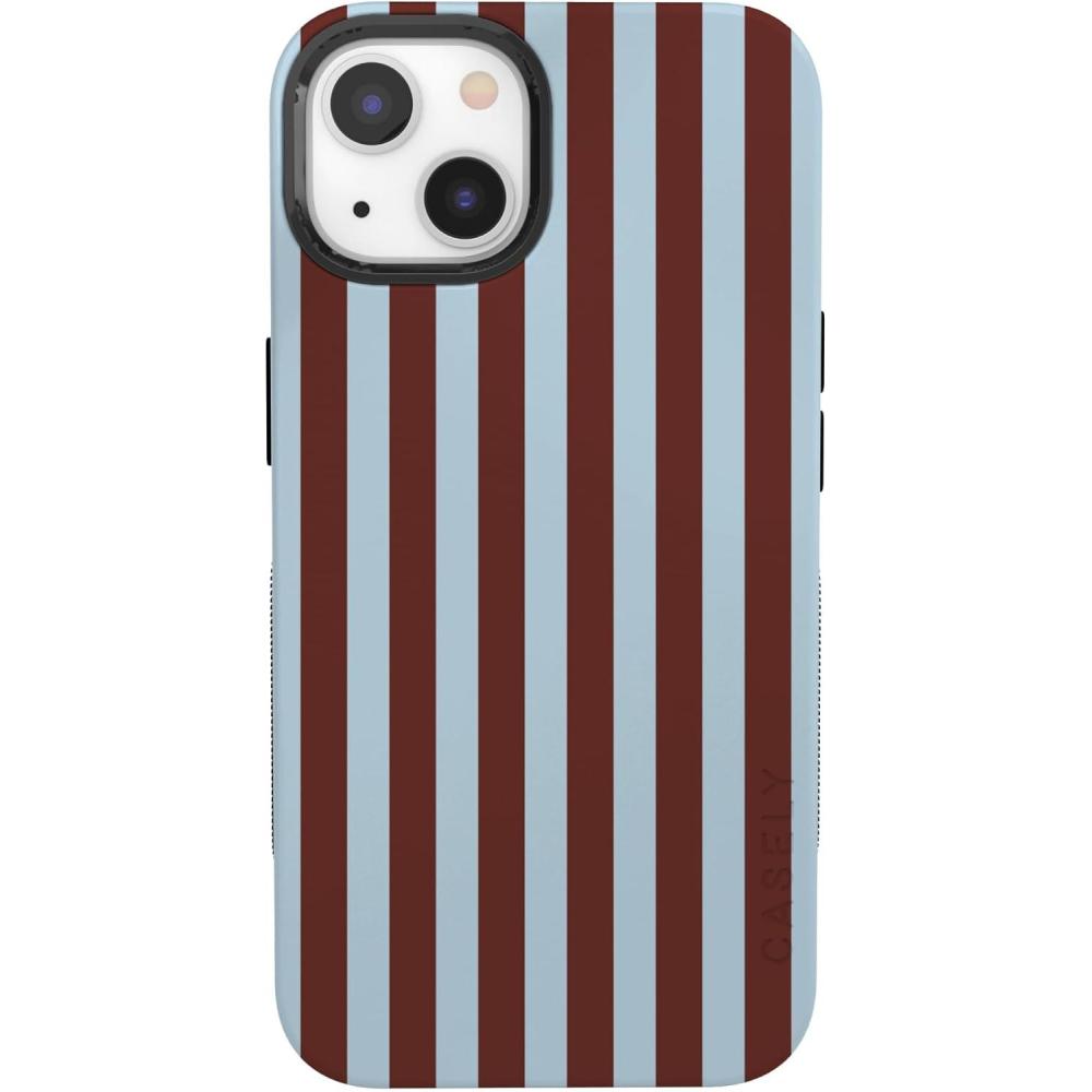 imageCasely iPhone 13 Case  Twilight Flora  Moody Monochrome  Bold Protective Design  Compatible with MagSafeSunday in Brooklyn  Chocolate Stripes