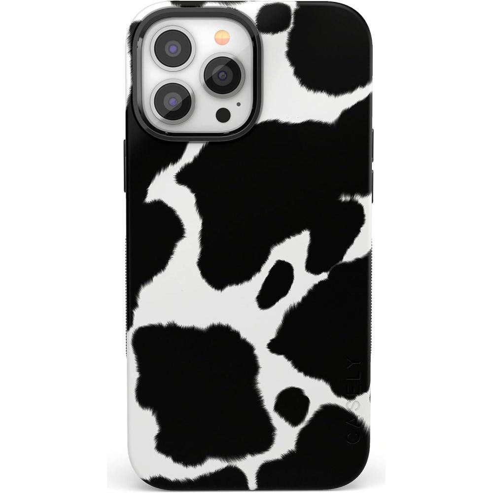 imageCasely iPhone 14 Case  Blue Stripes  Sunday Best  Bold Protective Design  Compatible with MagSafeCurrent MOOd  Cow Print