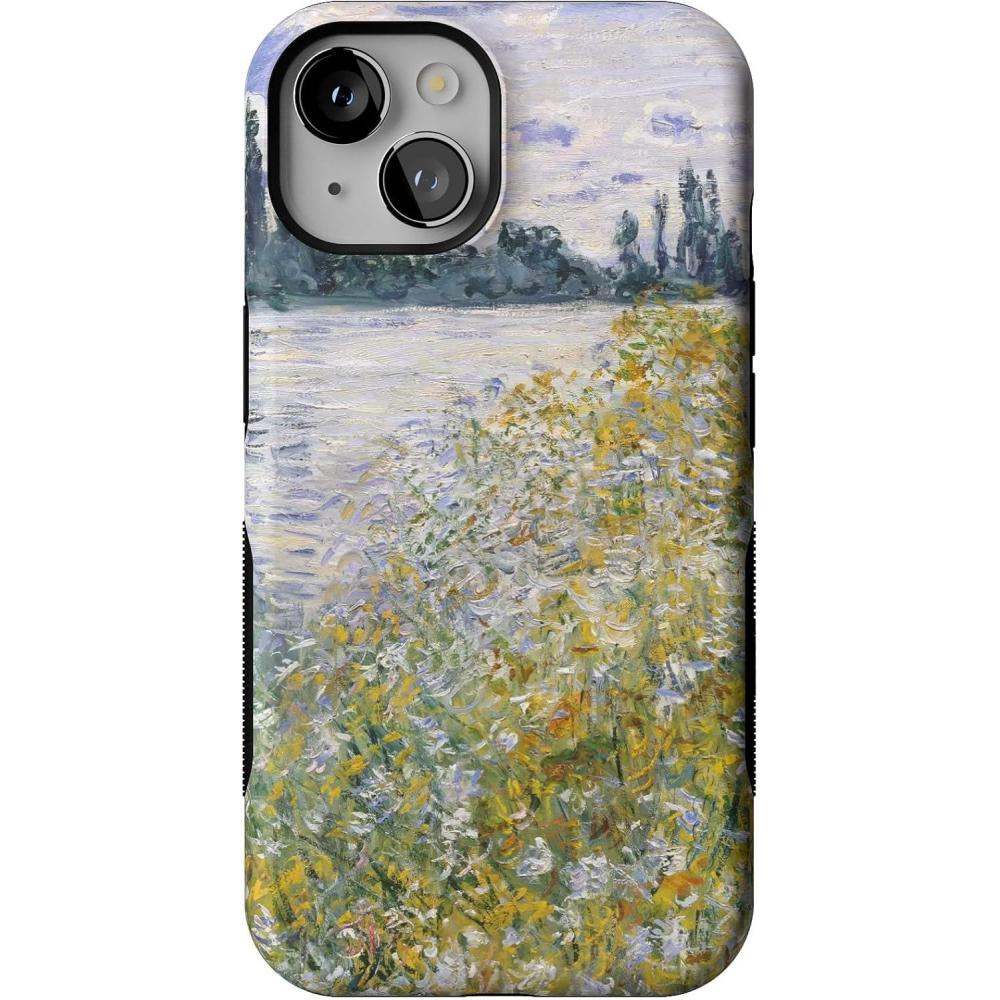 imageCasely iPhone 14 Case  Blue Stripes  Sunday Best  Bold Protective Design  Compatible with MagSafeMonets Summer Landscape  The Met Museum
