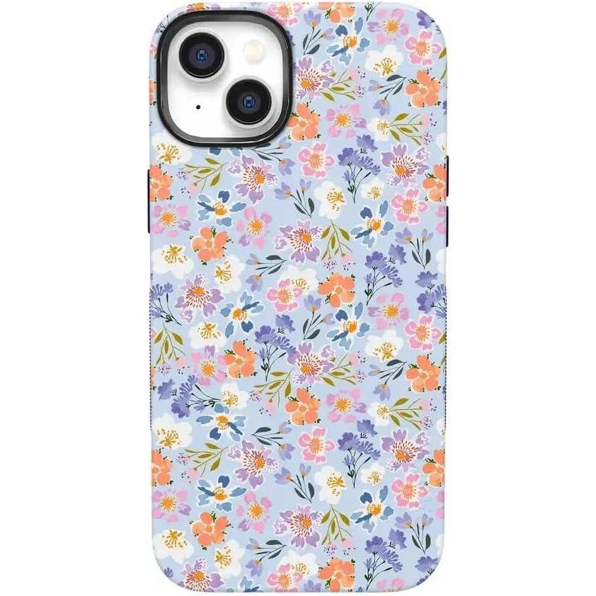 imageCasely iPhone 14 Case  Blue Stripes  Sunday Best  Bold Protective Design  Compatible with MagSafePoppy Meadows  Pastel Floral